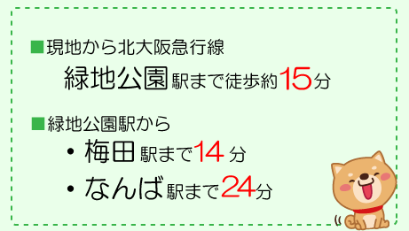 ガーデンテラス緑地公園までのアクセス